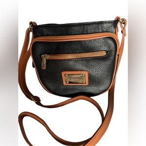 Valentina Black and Tan Shoulder Bag